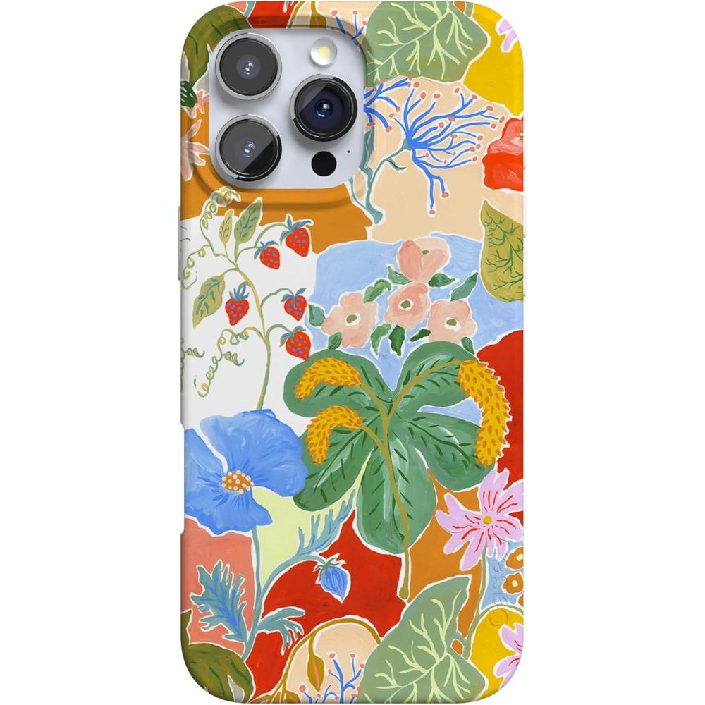 imageCasely iPhone 16 Pro Max Case  Into The Wild  White Snow Leopard  Compatible with MagSafe  Classic Ultra Thin DesignBotanical Blooms  Floral Patchwork