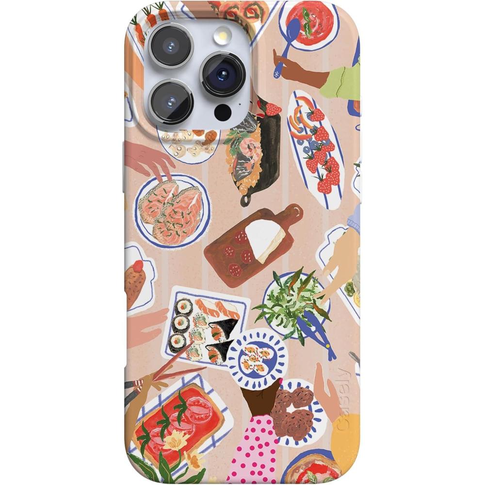 imageCasely iPhone 16 Pro Max Case  Into The Wild  White Snow Leopard  Compatible with MagSafe  Classic Ultra Thin DesignPicnic Party  Painted Collage