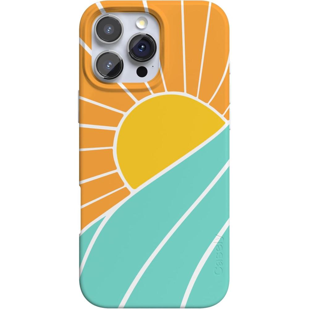 imageCasely iPhone 16 Pro Max Case  Into The Wild  White Snow Leopard  Compatible with MagSafe  Classic Ultra Thin DesignWaves  Rays  Sunshine