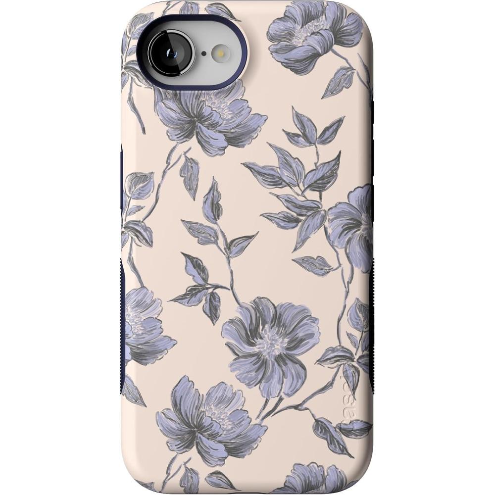 imageCasely iPhone 16e Case  Love Me Knot  Blue Bow  Bold Protective Design  Compatible with MagSafeInk  Iris  Vintage Floral