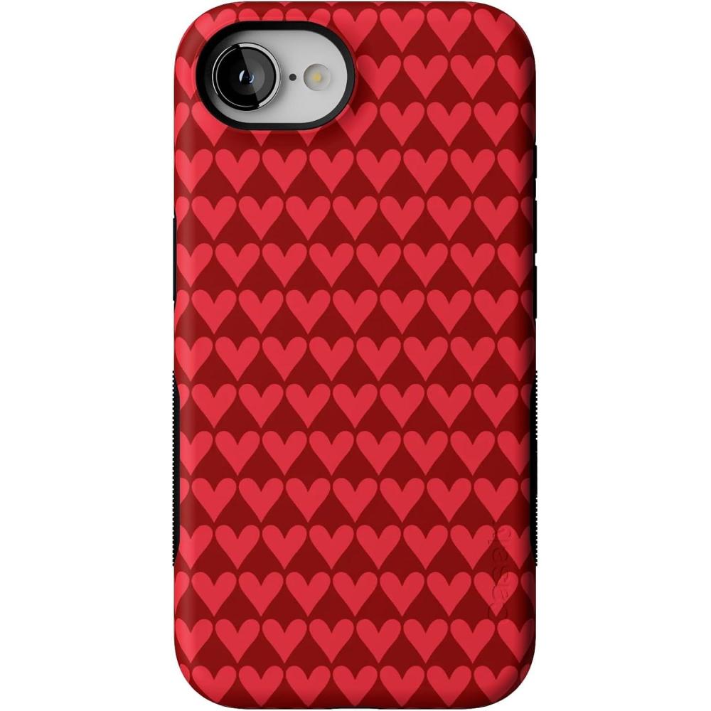 imageCasely iPhone 16e Case  Pretty in Pastel  Blush Stripes  Bold Protective Design  Compatible with MagSafeCrazy in Love  Red Hearts