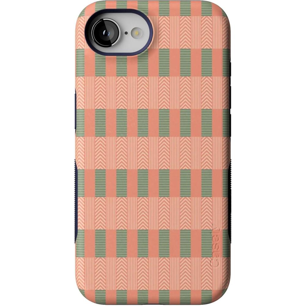 imageCasely iPhone 16e Case  Pretty in Pastel  Blush Stripes  Bold Protective Design  Compatible with MagSafePalm Beach  Grand Cabana