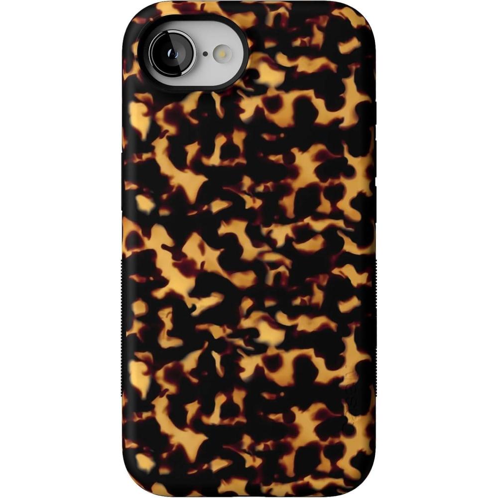 imageCasely iPhone 16e Case  Pretty in Pastel  Blush Stripes  Bold Protective Design  Compatible with MagSafeShell Shocked  Tortoise Print