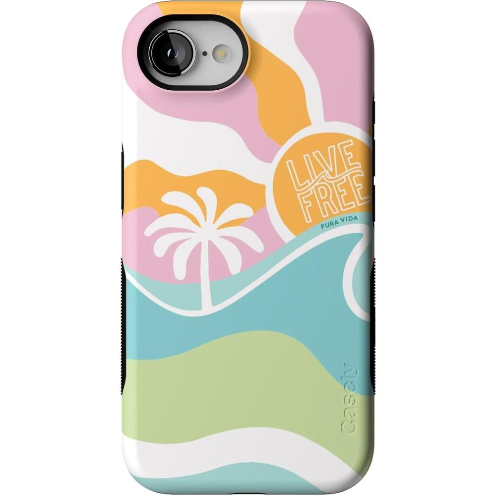 imageCasely iPhone 16e Case  Sunday in Brooklyn  Blue Stripes  Bold Protective Design  Compatible with MagSafePura Vida  Tropical Dreams