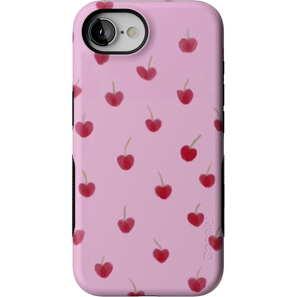 imageCasely iPhone 16e Case  Sunday in Brooklyn  Blue Stripes  Bold Protective Design  Compatible with MagSafeVery Cherry  Painted Cherries