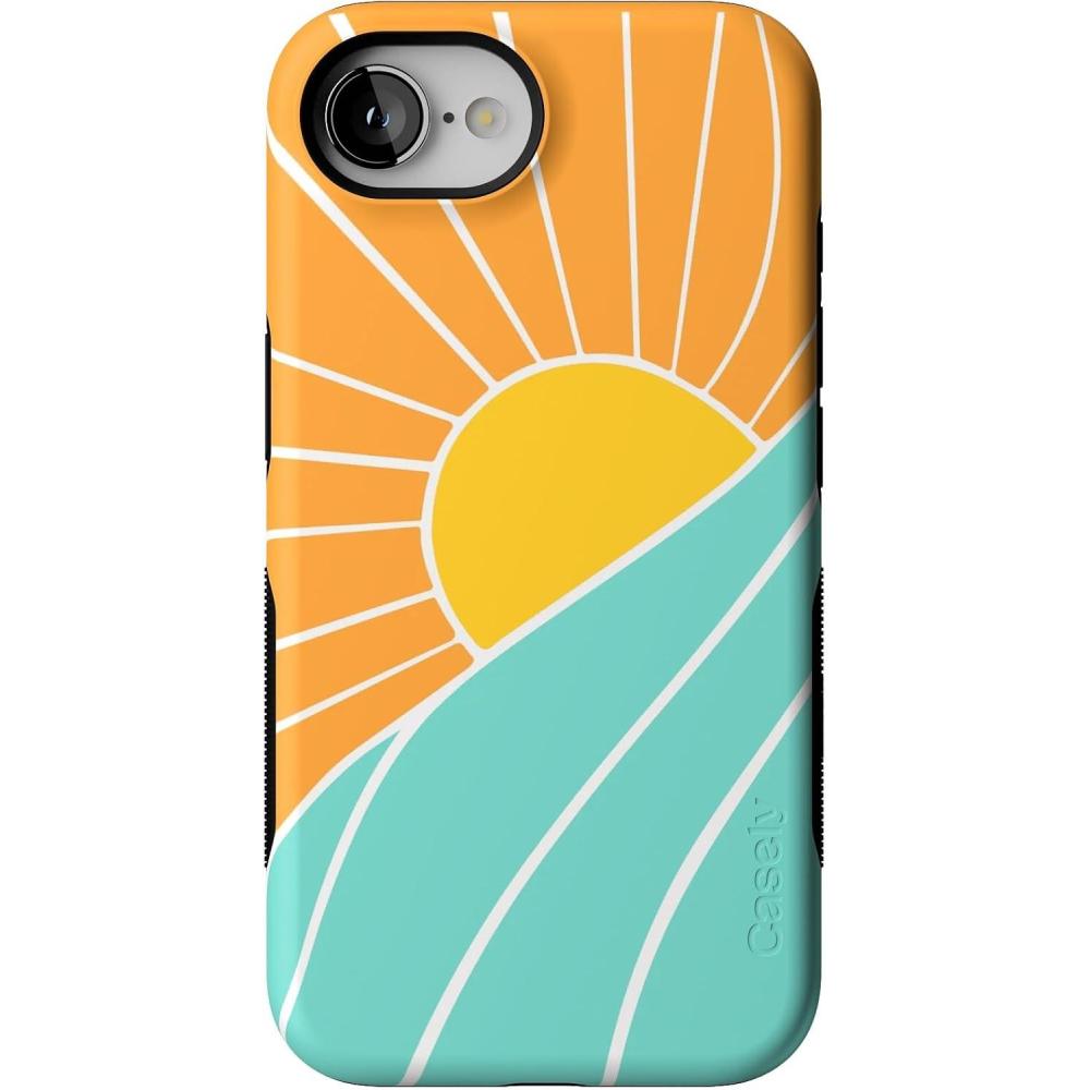 imageCasely iPhone 16e Case  Sunday in Brooklyn  Blue Stripes  Bold Protective Design  Compatible with MagSafeWaves  Rays  Sunshine