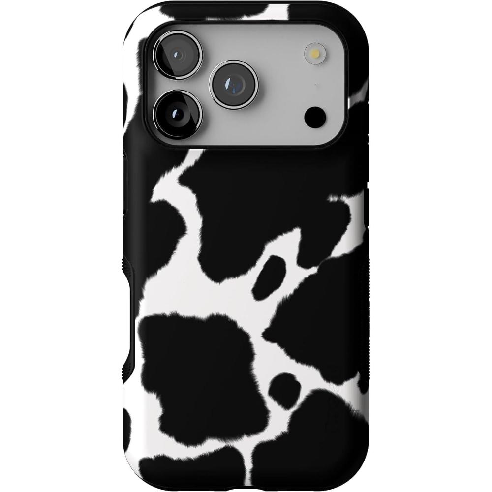 imageCasely iPhone 17 Pro Case  Navy Cherry Blossom  Floral Forest  Bold Protective Design  MagSafe Compatible DesignCurrent MOOd  Cow Print
