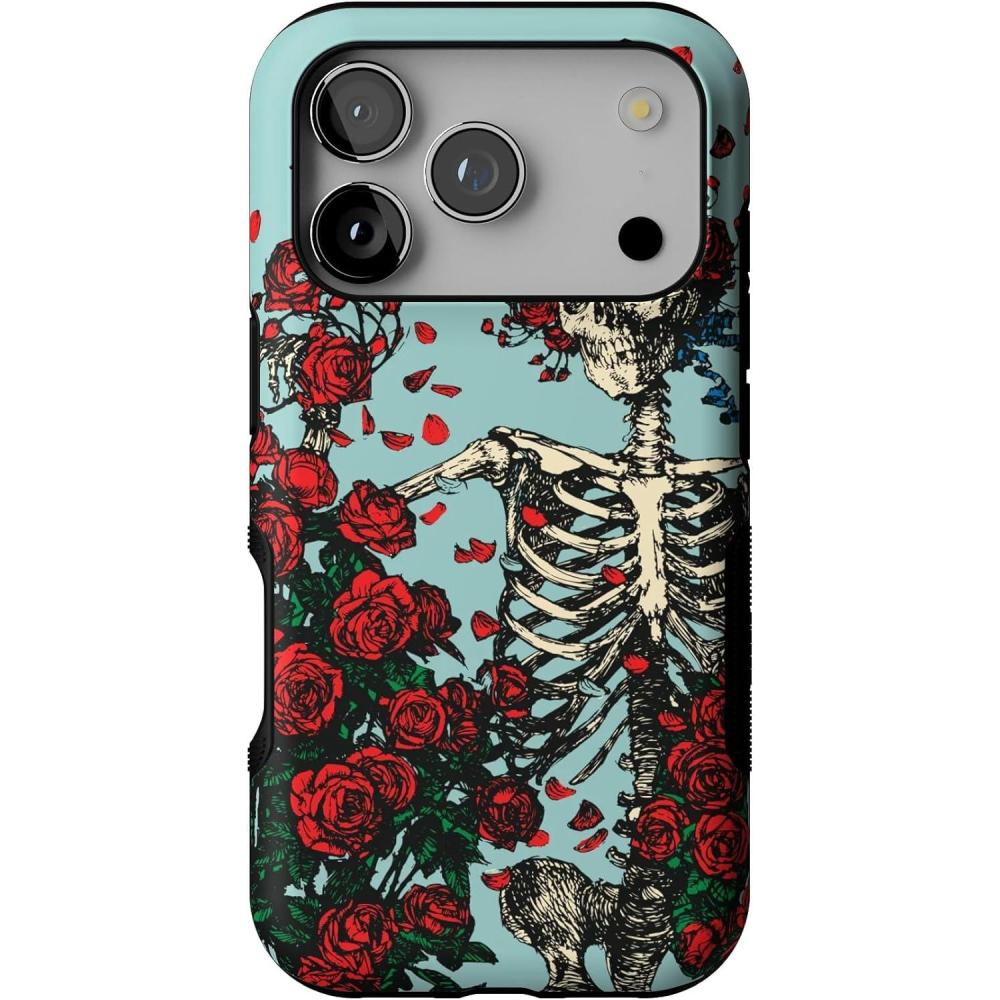 imageCasely iPhone 17 Pro Case  Navy Cherry Blossom  Floral Forest  Bold Protective Design  MagSafe Compatible DesignForever Grateful  Grateful Dead Skeleton Floral