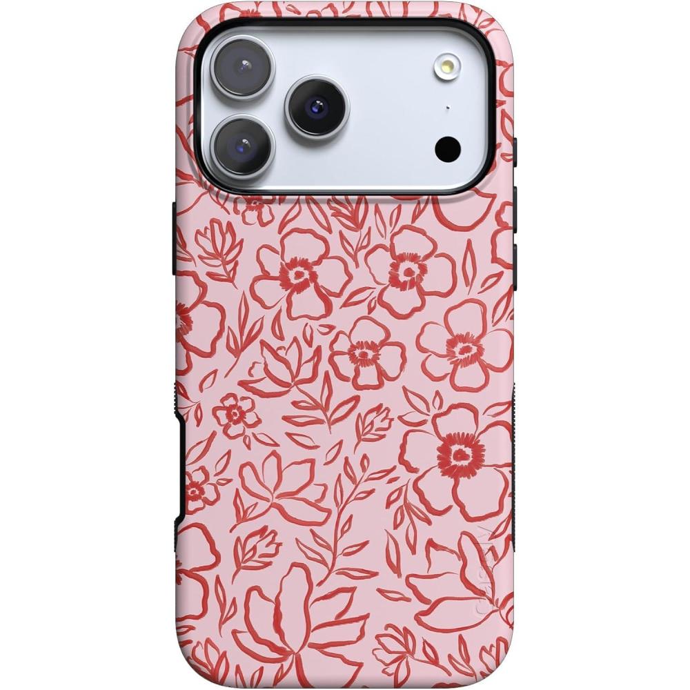 imageCasely iPhone 17 Pro Case  Twilight Flora  Moody Monochrome  Bold Protective Design  Compatible with MagSafeBlush Garden  Floral Doodle