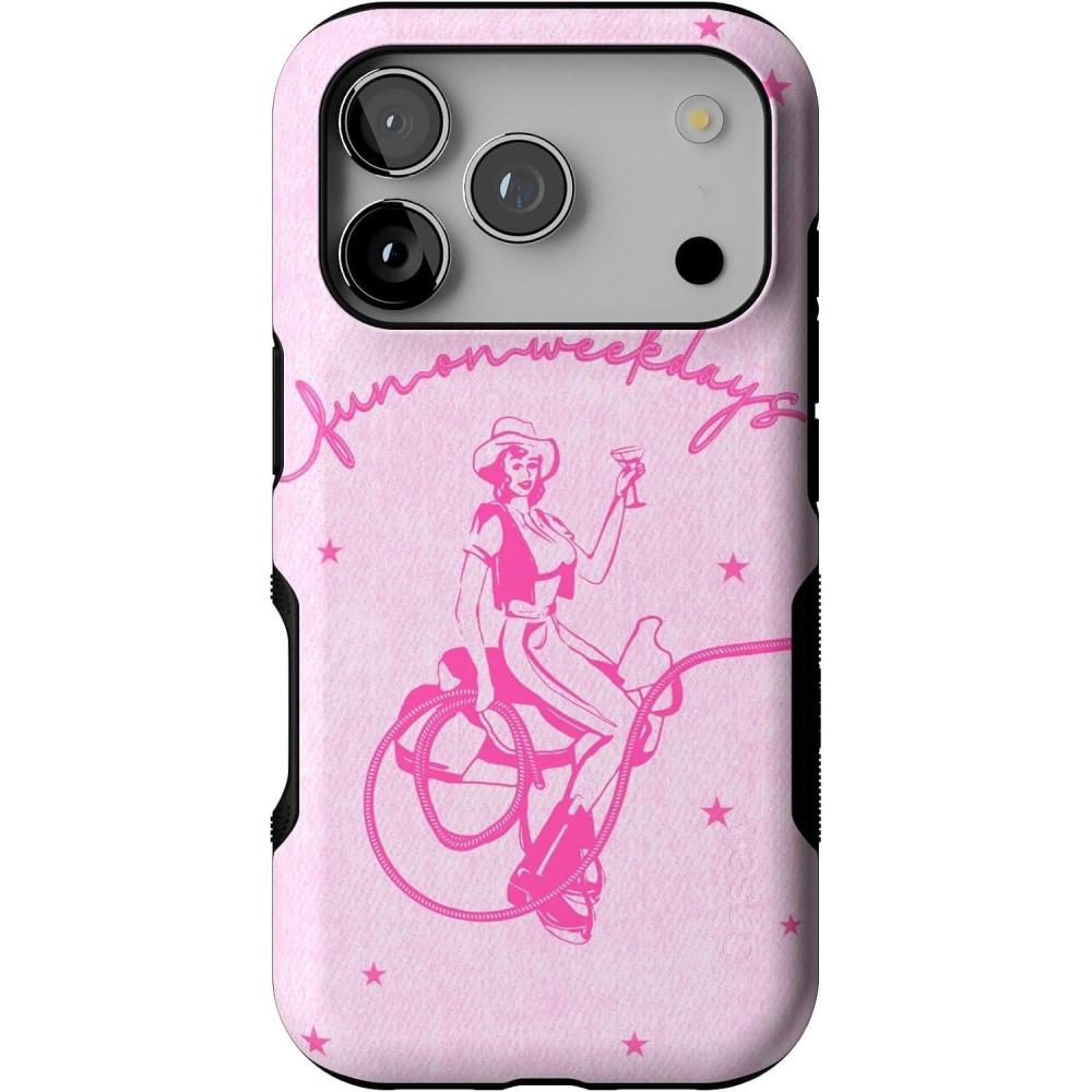 imageCasely iPhone 17 Pro Case  Twilight Flora  Moody Monochrome  Bold Protective Design  Compatible with MagSafeDenim Cowgirl  Fun on Weekdays