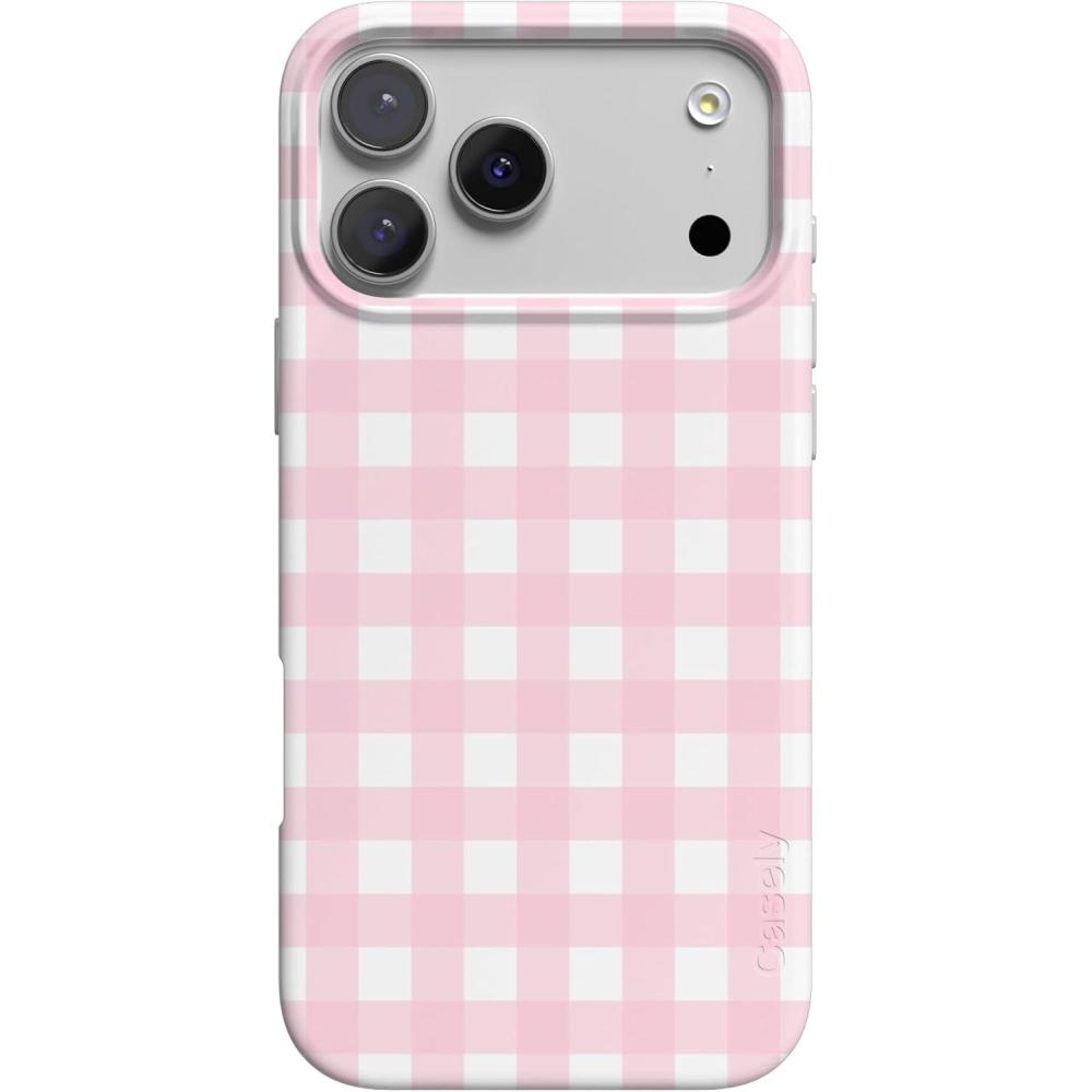 imageCasely iPhone 17 Pro Case  Western Bloom  Jenna Palek x Casely  Compatible with MagSafe  Classic Ultra Thin DesignPink Plaid  Sunday Best