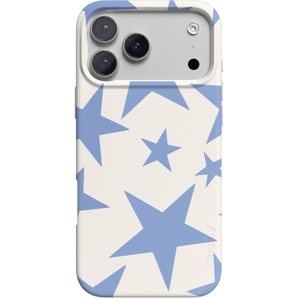 imageCasely iPhone 17 Pro Case  Western Bloom  Jenna Palek x Casely  Compatible with MagSafe  Classic Ultra Thin DesignStars Align  Blue  White Stars