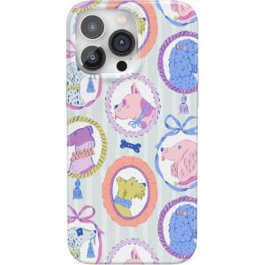 Casely iPhone 14 Pro Case | Black Pearl Marble | Compatible with MagSafe | Classic Ultra Thin Design(Chateau Pups | French Dog)