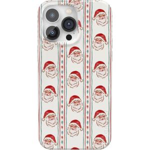 Casely iPhone 14 Pro Case | Black Pearl Marble | Compatible with MagSafe | Classic Ultra Thin Design(Jolly St. Nick | Retro Claus)
