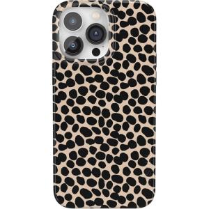 Casely iPhone 14 Pro Case | Black Pearl Marble | Compatible with MagSafe | Classic Ultra Thin Design(Lost in Spots | Cheetah Print)