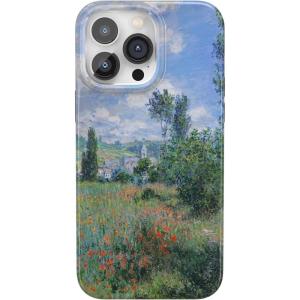 Casely iPhone 14 Pro Case | Black Pearl Marble | Compatible with MagSafe | Classic Ultra Thin Design(Monet’s View | The Met Museum)
