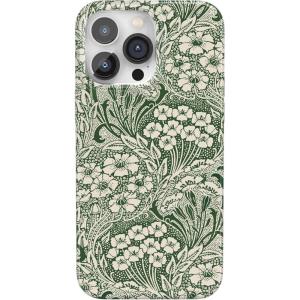 Casely iPhone 14 Pro Case | Black Pearl Marble | Compatible with MagSafe | Classic Ultra Thin Design(Mystic Meadow | Green Gardens)