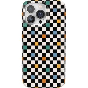 Casely iPhone 14 Pro Case | Black Pearl Marble | Compatible with MagSafe | Classic Ultra Thin Design(Old Skool | Retro Checkerboard)