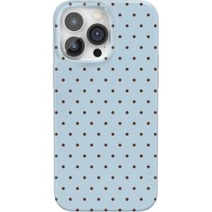 Casely iPhone 14 Pro Case | Black Pearl Marble | Compatible with MagSafe | Classic Ultra Thin Design(On the Dot | Blue Polka Dot)