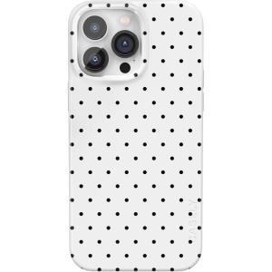 Casely iPhone 14 Pro Case | Black Pearl Marble | Compatible with MagSafe | Classic Ultra Thin Design(On the Dot | White Polka Dot)