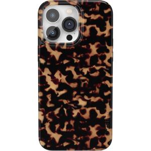 Casely iPhone 14 Pro Case | Black Pearl Marble | Compatible with MagSafe | Classic Ultra Thin Design(Shell Shocked | Tortoise Print)