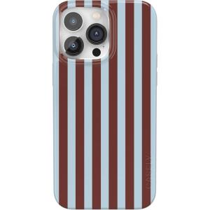Casely iPhone 14 Pro Case | Black Pearl Marble | Compatible with MagSafe | Classic Ultra Thin Design(Sunday in Brooklyn | Chocolate Stripes)