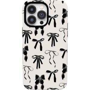 Casely iPhone 14 Pro Case | Goth Girlie | Black Bows | Bold Protective Design | Compatible with MagSafe