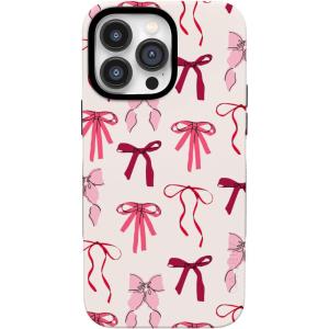 Casely iPhone 14 Pro Case | Lover Girlie | Pink Bows | Bold Protective Design | Compatible with MagSafe