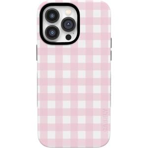 Casely iPhone 14 Pro Case | Pink Plaid | Sunday Best | Bold Protective Design | Compatible with MagSafe