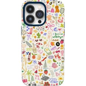 Casely iPhone 14 Pro Max Case | Blue Stripes | Sunday Best | Bold Protective Design | Compatible with MagSafe(All the Fun Things | Fun on Weekdays)