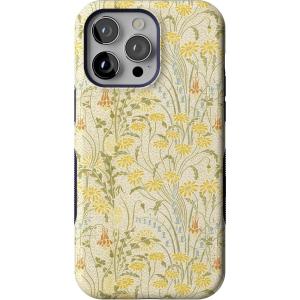 Casely iPhone 14 Pro Max Case | Blue Stripes | Sunday Best | Bold Protective Design | Compatible with MagSafe(Boho Blooms | Golden Floral)