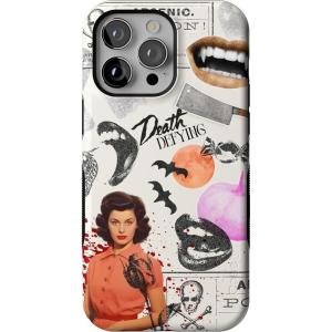 Casely iPhone 14 Pro Max Case | Blue Stripes | Sunday Best | Bold Protective Design | Compatible with MagSafe(If You Dare | Horror Collage)