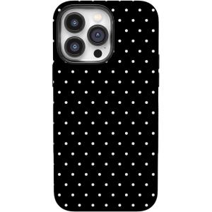 Casely iPhone 14 Pro Max Case | Blue Stripes | Sunday Best | Bold Protective Design | Compatible with MagSafe(On the Dot | Black Polka Dot)