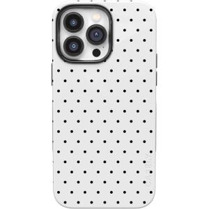 Casely iPhone 14 Pro Max Case | Blue Stripes | Sunday Best | Bold Protective Design | Compatible with MagSafe(On the Dot | White Polka Dot)