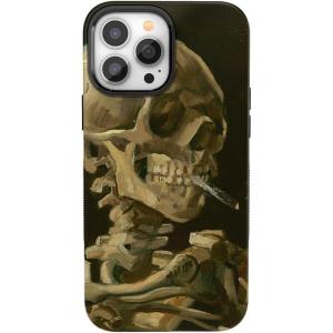 Casely iPhone 14 Pro Max Case | Blue Stripes | Sunday Best | Bold Protective Design | Compatible with MagSafe(Van Gogh | Skull of a Skeleton with Burning Cig)