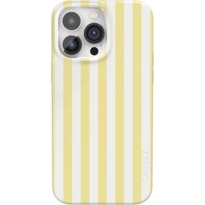 Casely iPhone 14 Pro Max Case | Lost in Spots | Cheetah Print | Compatible with MagSafe | Classic Ultra Thin Design(Butter Yellow Stripes | Sunday Best)