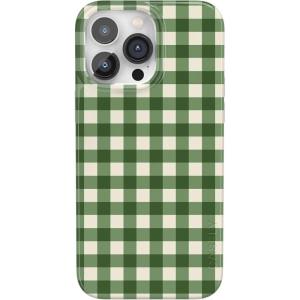 Casely iPhone 14 Pro Max Case | Lost in Spots | Cheetah Print | Compatible with MagSafe | Classic Ultra Thin Design(Checked Twice | Green Plaid)
