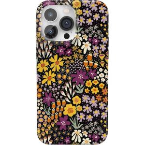 Casely iPhone 14 Pro Max Case | Lost in Spots | Cheetah Print | Compatible with MagSafe | Classic Ultra Thin Design(Falling for You | Plum Floral)