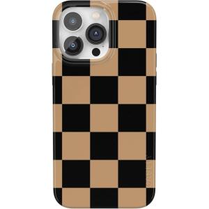 Casely iPhone 14 Pro Max Case | Rose to Fame | Blue & White Floral | Compatible with MagSafe | Classic Ultra Thin Design(Fit Check | Black & Brown Checkerboard)