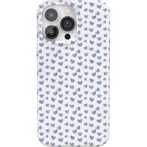 Casely iPhone 14 Pro Max Case | Rose to Fame | Blue & White Floral | Compatible with MagSafe | Classic Ultra Thin Design(Lovebug | Blue Hearts)