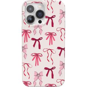 Casely iPhone 14 Pro Max Case | Rose to Fame | Blue & White Floral | Compatible with MagSafe | Classic Ultra Thin Design(Lover Girlie | Pink Bows)