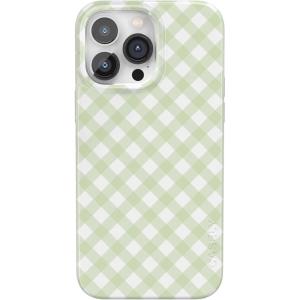 Casely iPhone 14 Pro Max Case | Rose to Fame | Blue & White Floral | Compatible with MagSafe | Classic Ultra Thin Design(Mint Lattice | Sunday Best)