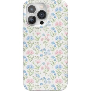 Casely iPhone 14 Pro Max Case | Rose to Fame | Blue & White Floral | Compatible with MagSafe | Classic Ultra Thin Design(Pastel Garden | Sunday Best)