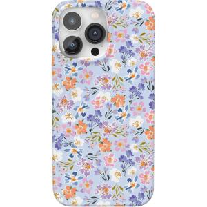 Casely iPhone 14 Pro Max Case | Rose to Fame | Blue & White Floral | Compatible with MagSafe | Classic Ultra Thin Design(Poppy Meadows | Pastel Floral)