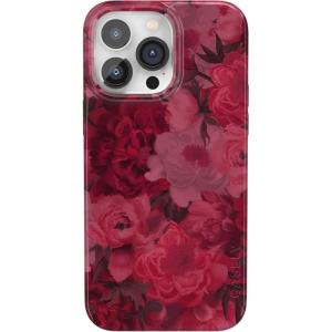 Casely iPhone 14 Pro Max Case | Rose to Fame | Blue & White Floral | Compatible with MagSafe | Classic Ultra Thin Design(Romance Novel | Moody Floral)