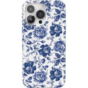 Casely iPhone 14 Pro Max Case | Rose to Fame | Blue & White Floral | Compatible with MagSafe | Classic Ultra Thin Design(Rose to Fame | Blue & White Floral)