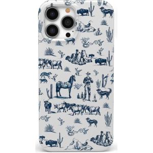 Casely iPhone 14 Pro Max Case | Rose to Fame | Blue & White Floral | Compatible with MagSafe | Classic Ultra Thin Design(Wild West Adventure | Desert)