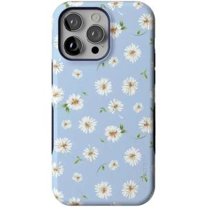 Casely iPhone 14 Pro Max Case | Sunday Best | Pastel Garden | Bold Protective Design | MagSafe Compatible Design(Daisy Daydream | Baby Blue Floral)