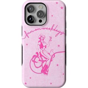 Casely iPhone 14 Pro Max Case | Sunday Best | Pastel Garden | Bold Protective Design | MagSafe Compatible Design(Denim Cowgirl | Fun on Weekdays)