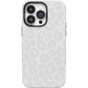 Casely iPhone 14 Pro Max Case | Sunday Best | Pastel Garden | Bold Protective Design | MagSafe Compatible Design(Into the Wild | White Snow Leopard)